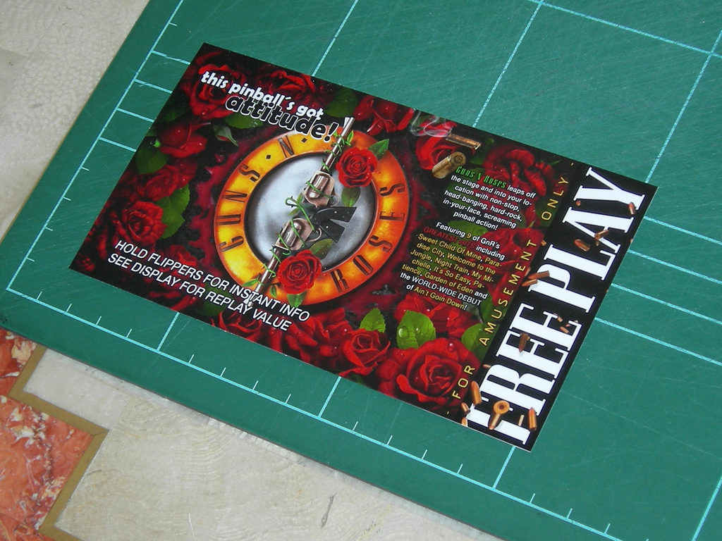 Guns and Roses Custom Pinball Card Free Play print2a
