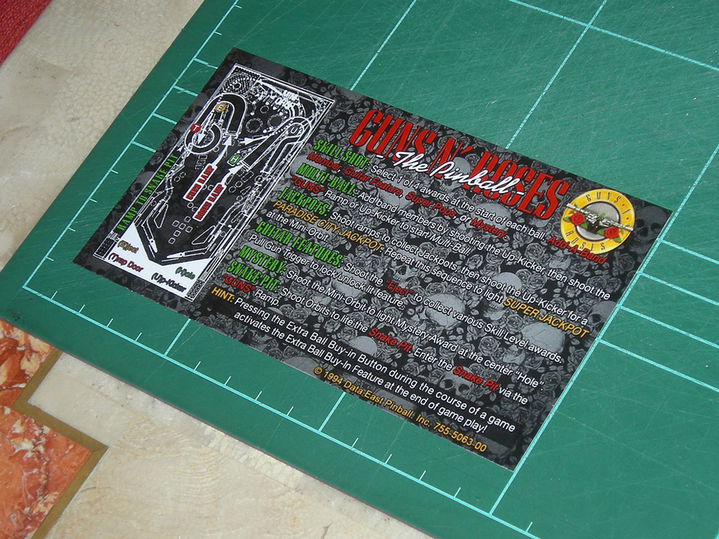 Guns and Roses Custom Pinball Card Rules print2