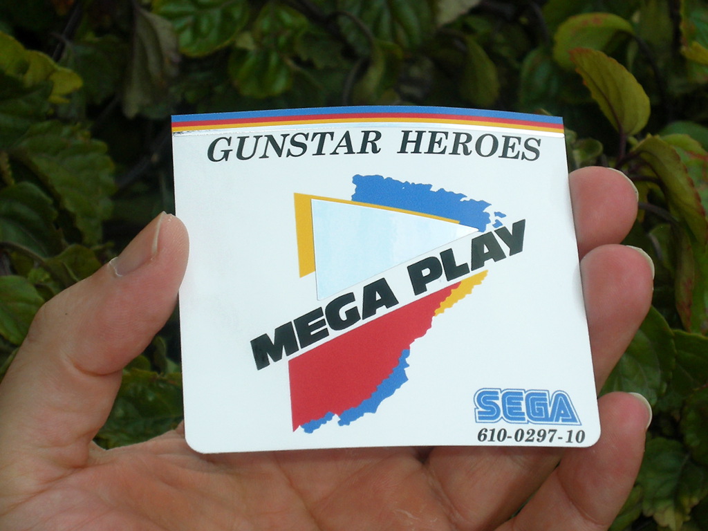 Gunstar Heroes Mega Play Cartridge Label print1