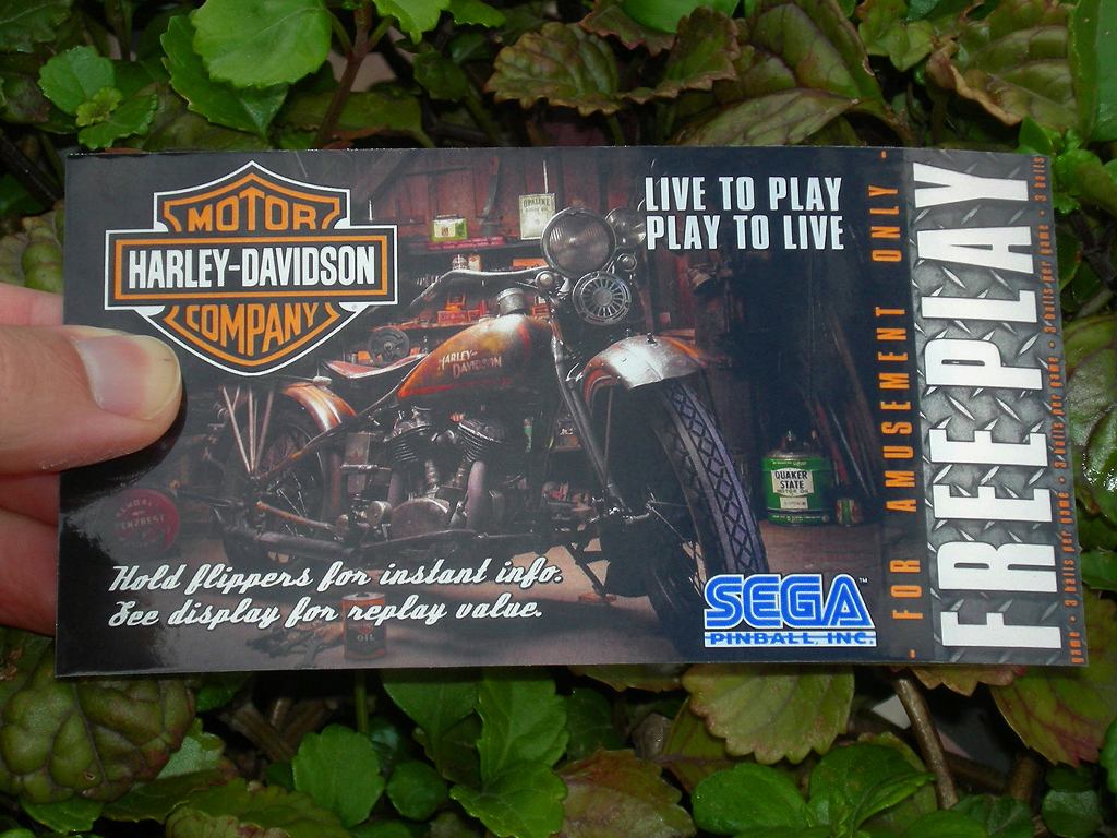 Harley Davidson Custom Pinball Card Free Play print1c