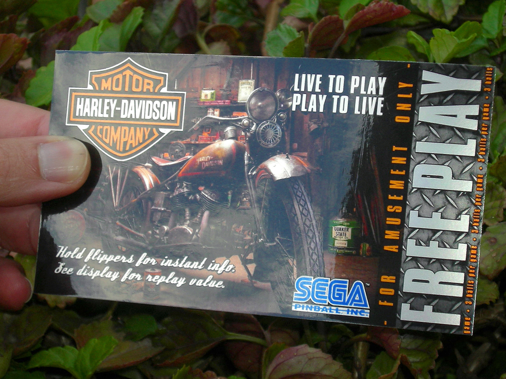 Harley Davidson Custom Pinball Card Free Play print2c