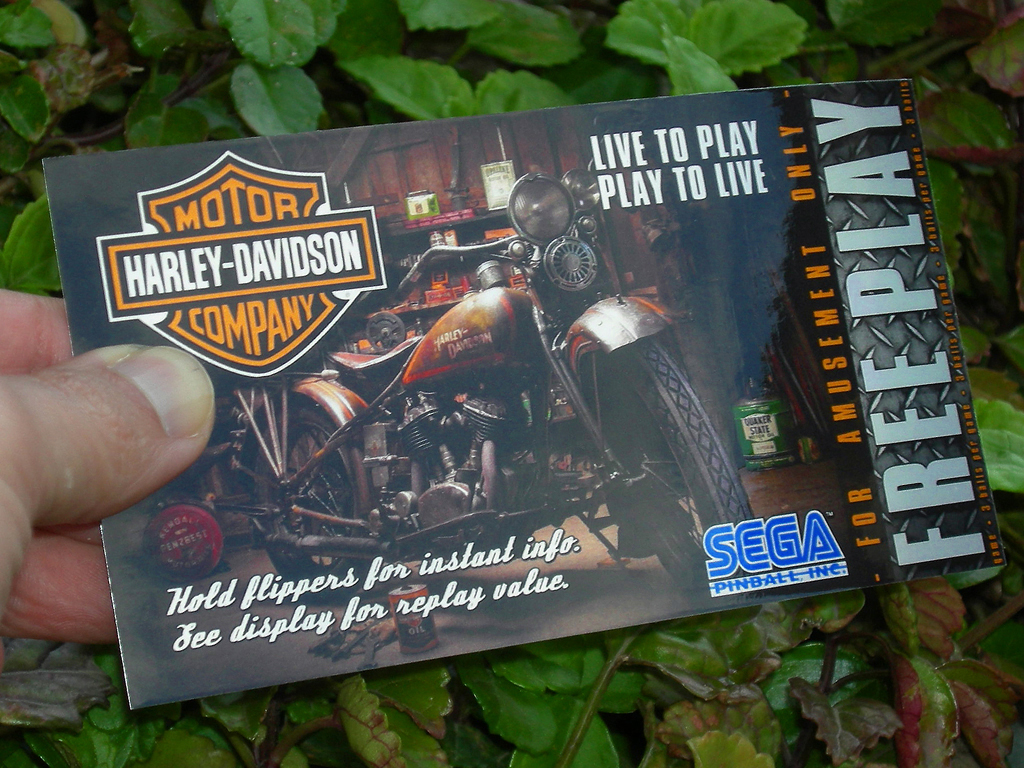 Harley Davidson Custom Pinball Card Free Play print3c