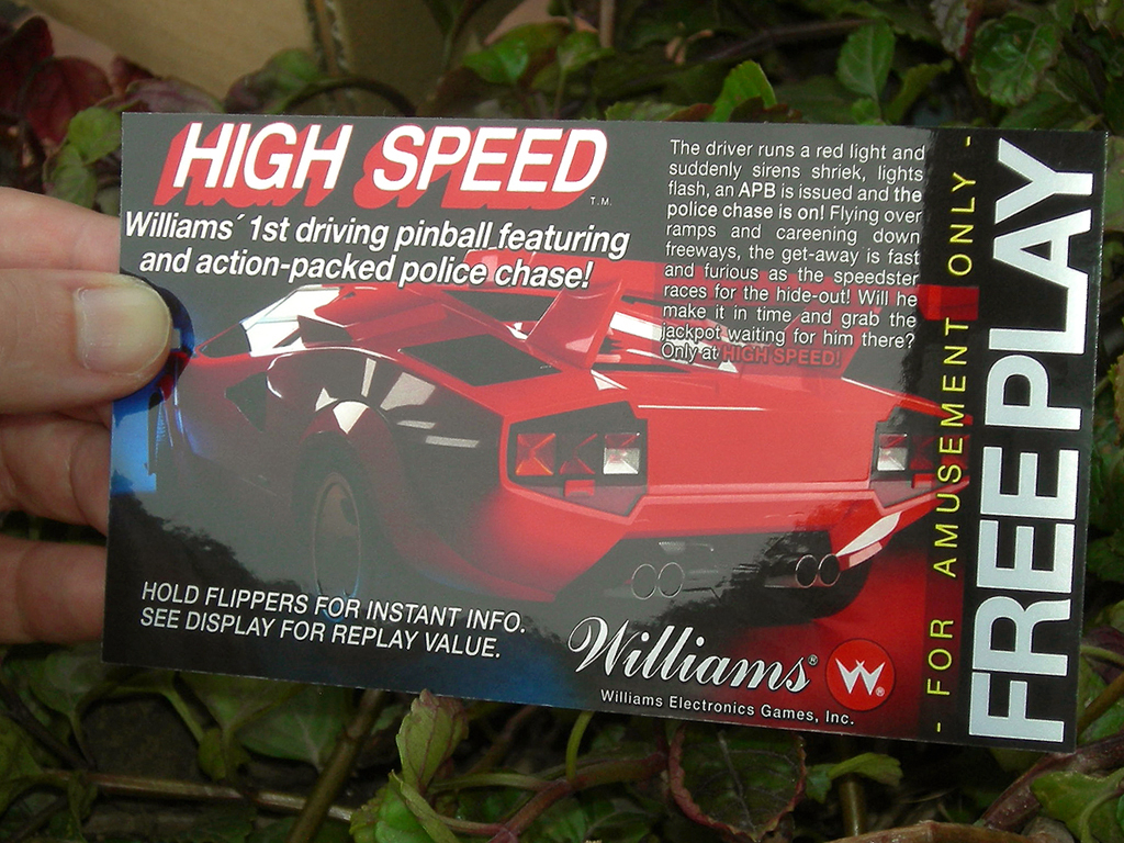 High Speed Pinball Card Customized Free Play print2c