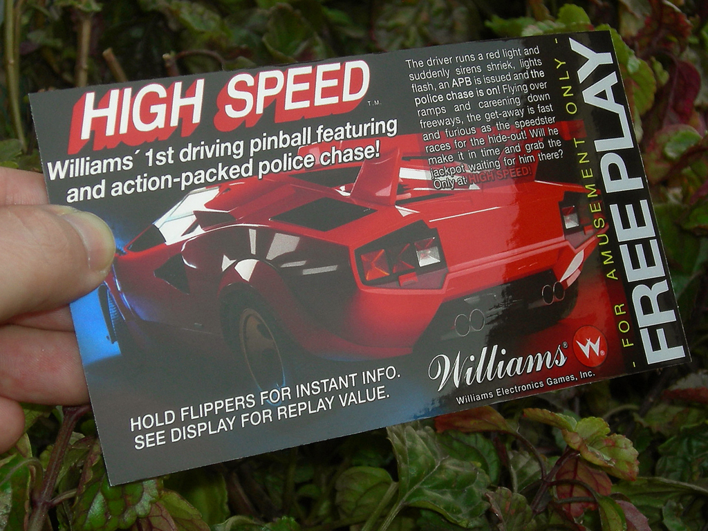 High Speed Pinball Card Customized Free Play print3c