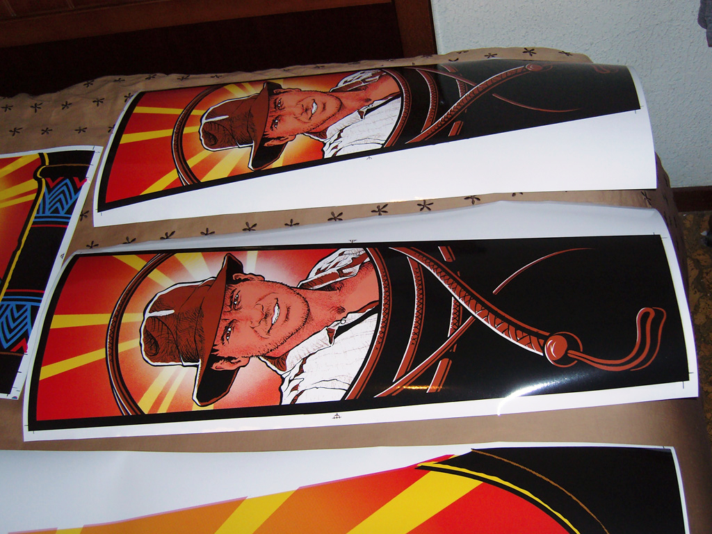 "Indiana Jones Pinball Decals" (WILLIAMS) impresos en vinilo con