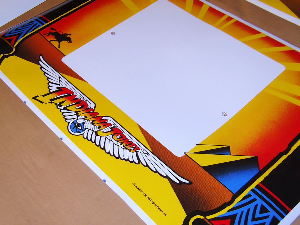 "Indiana Jones Pinball Decals" (WILLIAMS) reproduction printed on vinyl