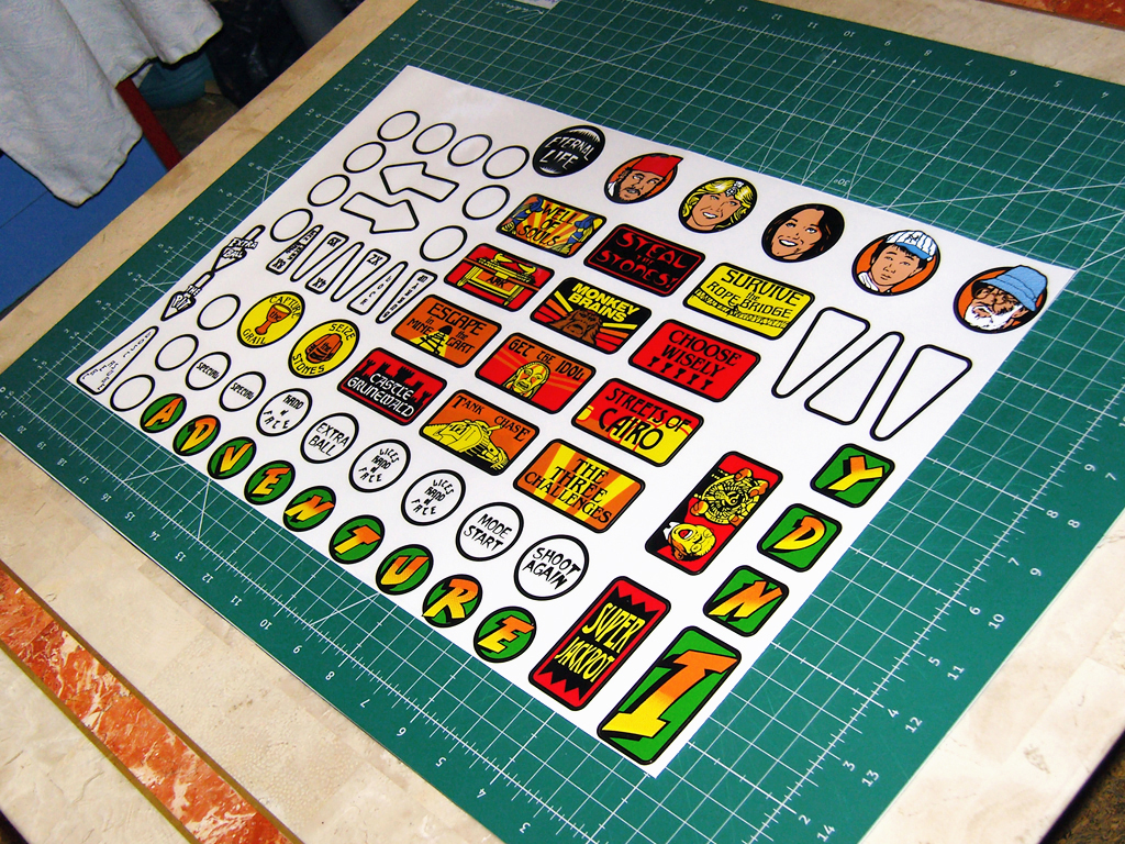 INDIANA JONES PINBALL INSERTS (WILLIAMS) in restoration process