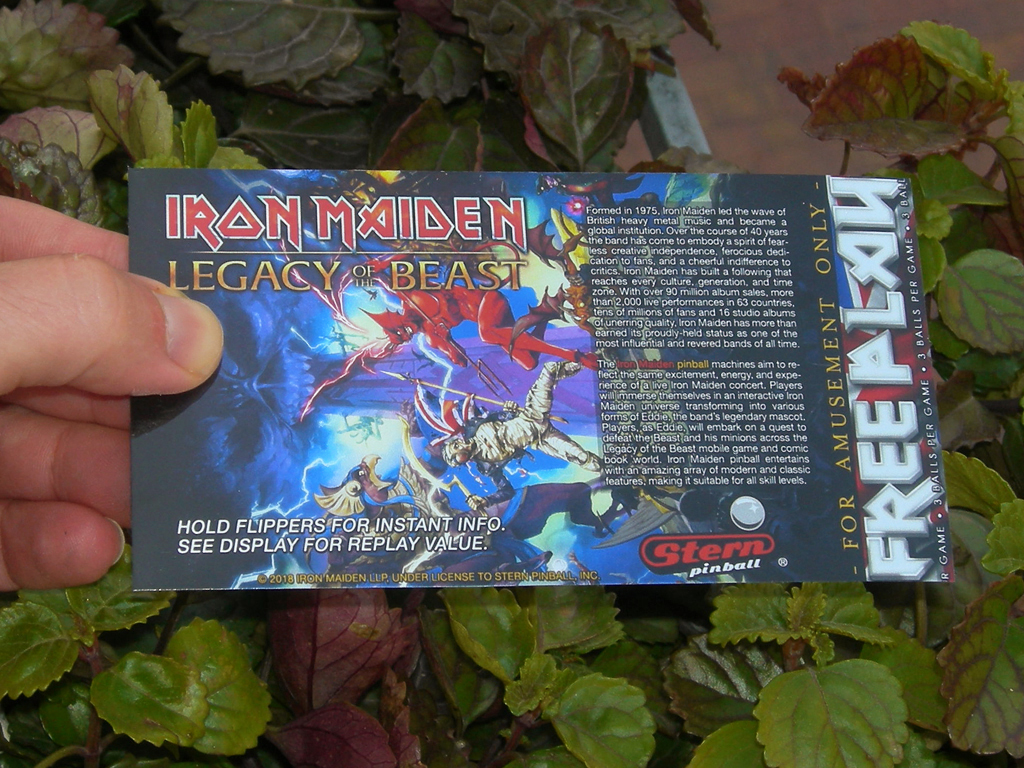 Iron Maiden Legacy of the Beast Pinball Card Customized Free Play print1