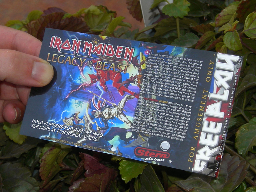 Iron Maiden Legacy of the Beast Pinball Card Customized Free Play print3