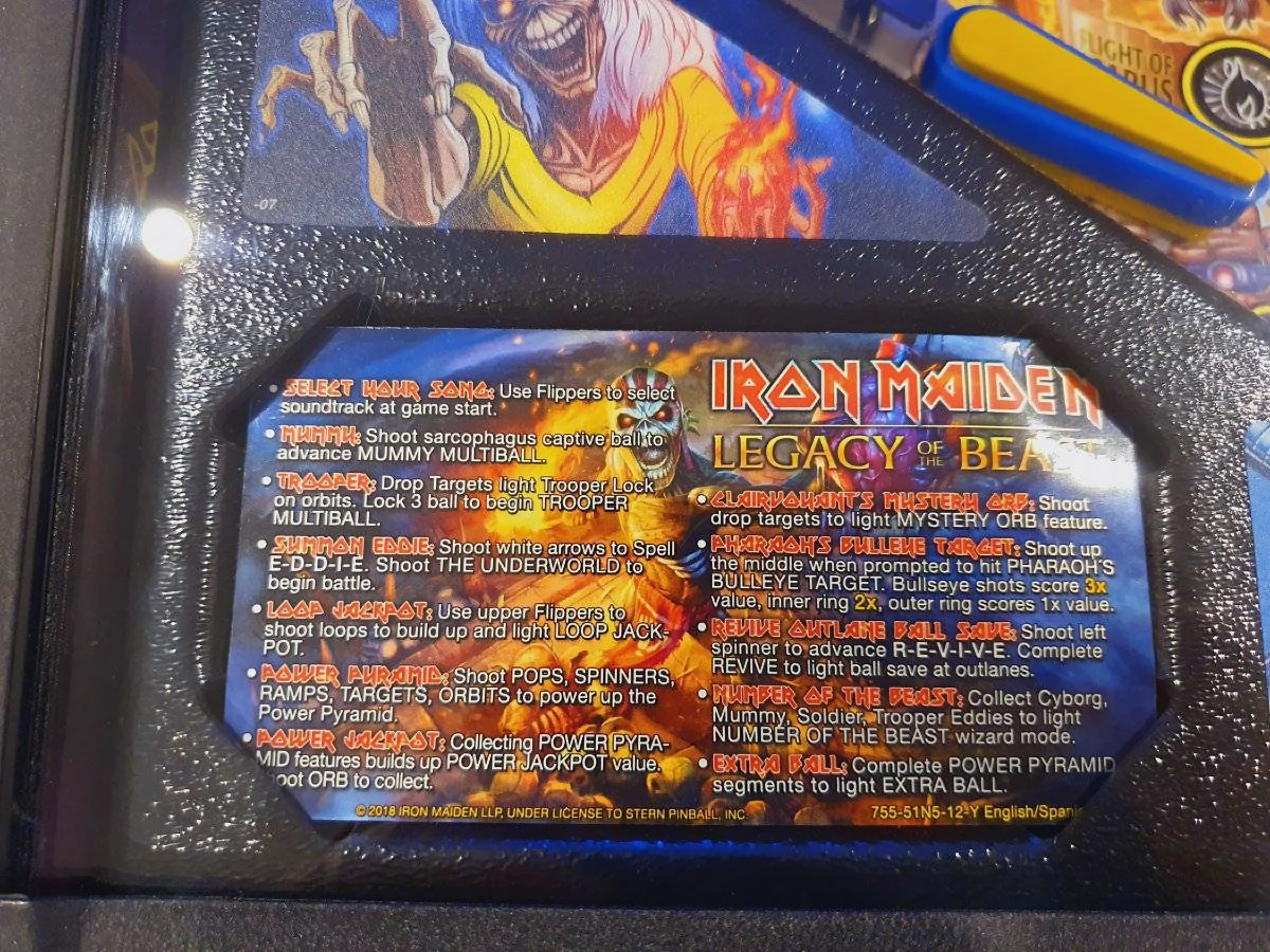 Iron Maiden Legacy of the Beast Pinball Cards Mikonos richk87 photo4