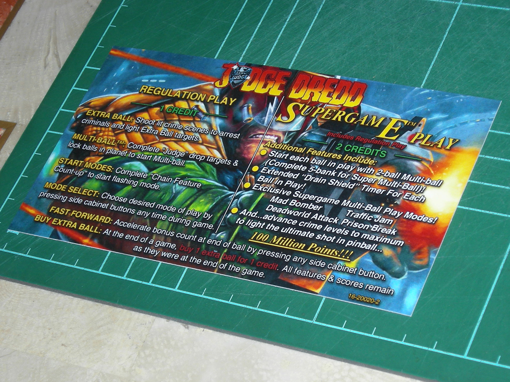 Judge Dredd Custom Pinball Card - Rules print2a