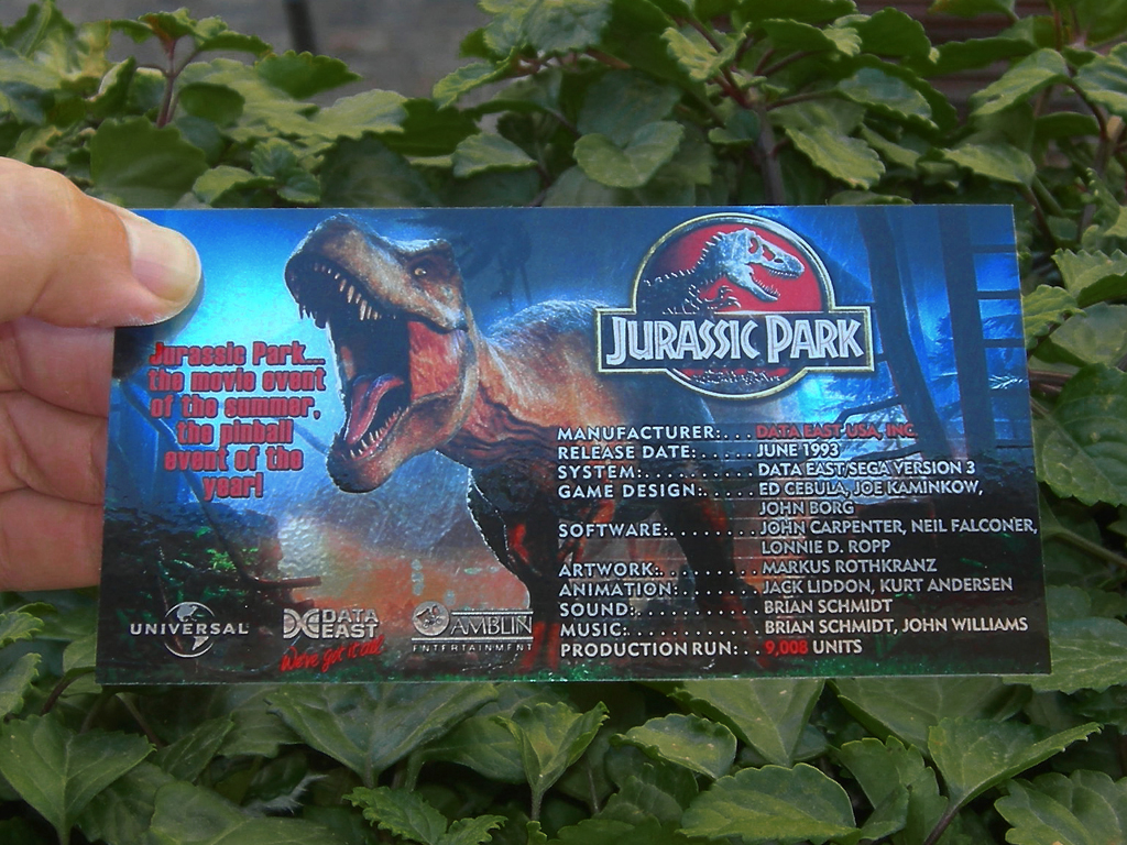 Jurassic Park Custom Pinball Crew print1