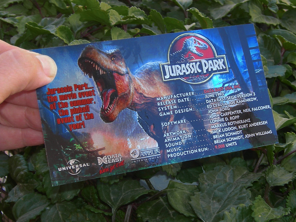 Jurassic Park Custom Pinball Crew print1