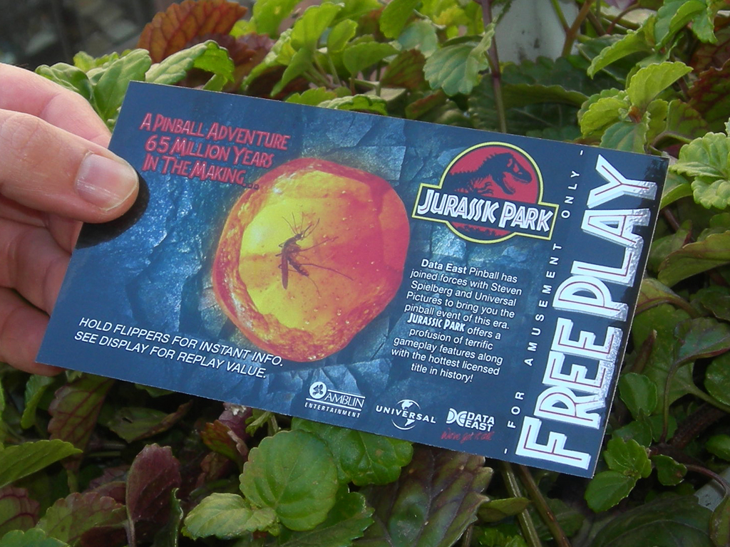 Jurassic Park Custom Pinball Card Free Play print2
