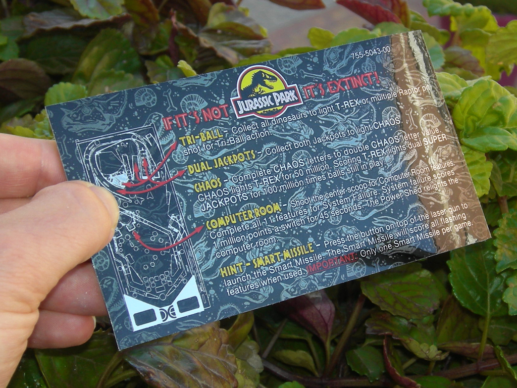 Jurassic Park Custom Pinball Card Rules print2