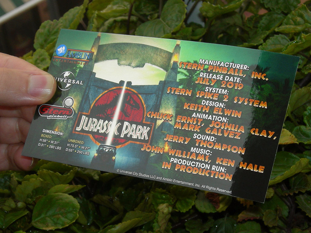 Jurassic Park Custom Pinball Card Free Play print2c