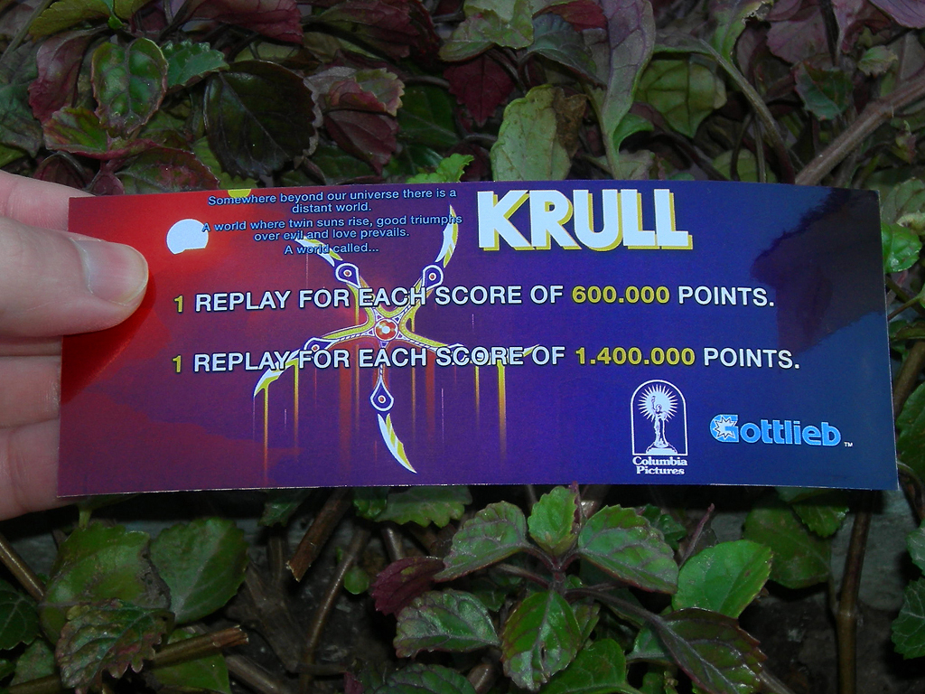 Krull Custom Pinball Card - Score. Mikonos1