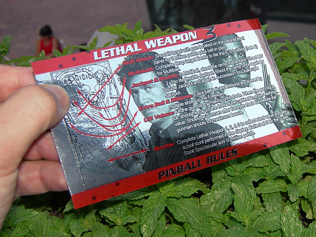 Lethal Weapon 3 Custom Pinball Card - Rules print2