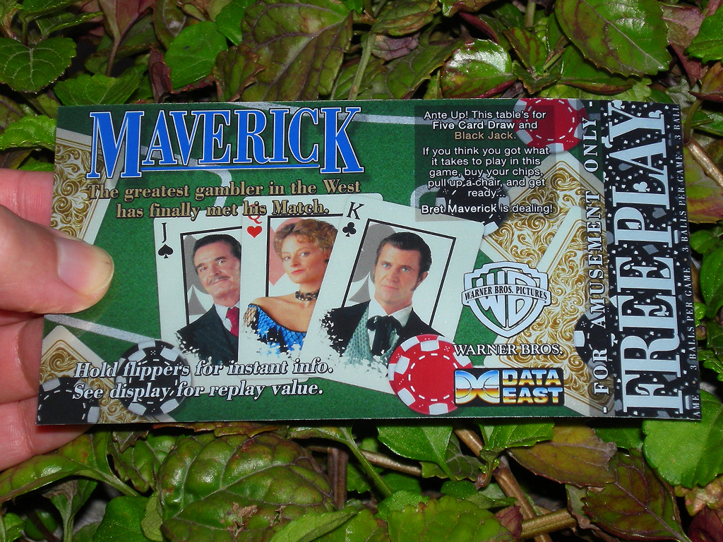 Maverick Pinball Card Customized Free Play print1c