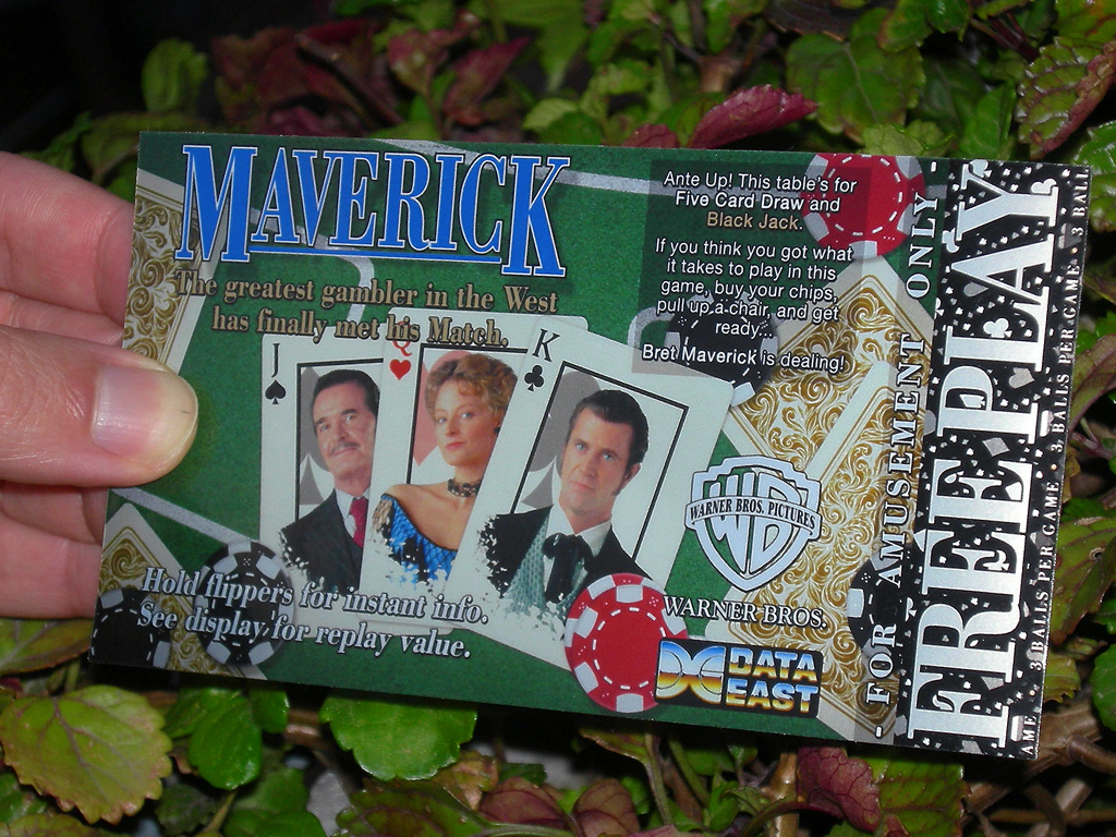 Maverick Pinball Card Customized Free Play print2c