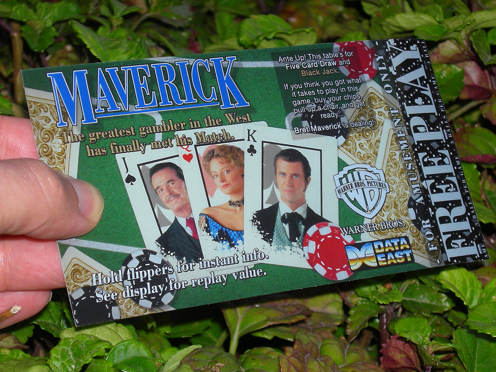 Maverick Pinball Card Customized Free Play print3c