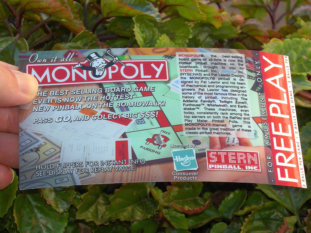 Monopoly Custom Pinball Card Free Play print1c