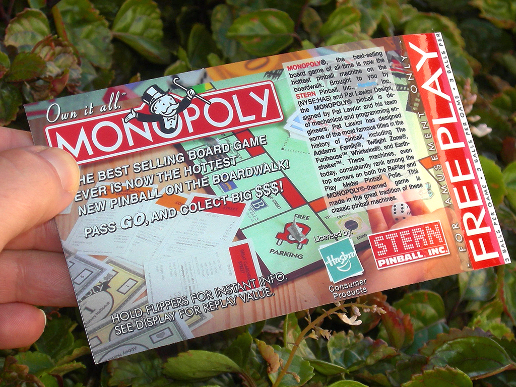 Monopoly Custom Pinball Card Free Play print3c