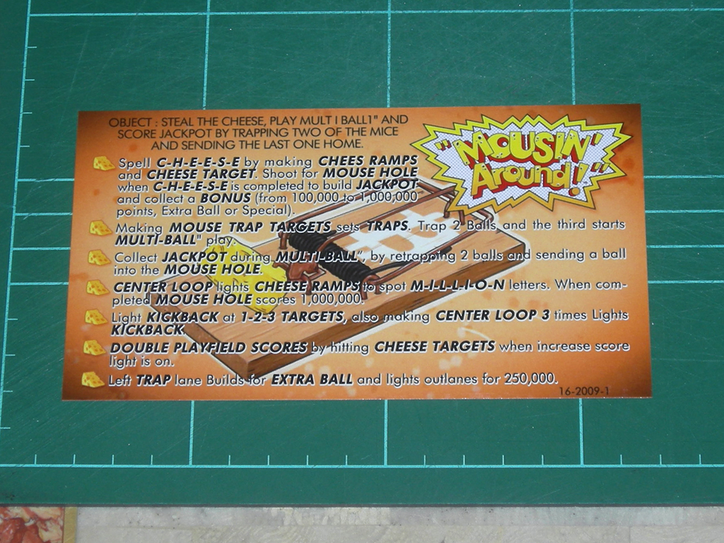 Mousin Around Pinball Card Customized Rules print1