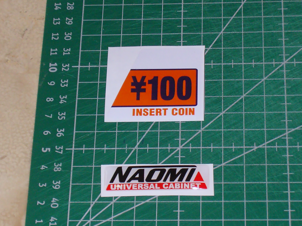Naomi Emblem NOA-1507, ¥100 Insert Coin Label NOA-1412-1