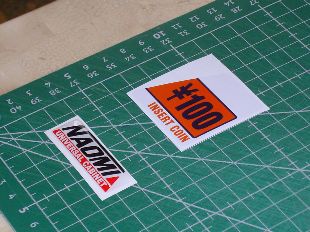 Naomi Emblem NOA-1507, ¥100 Insert Coin Label NOA-1412-1