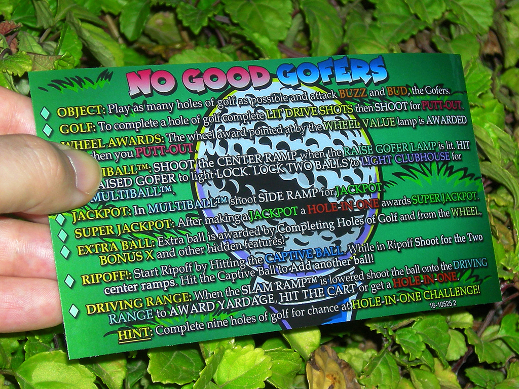 No Good Gofers Pinball Card Customized Rules print3c