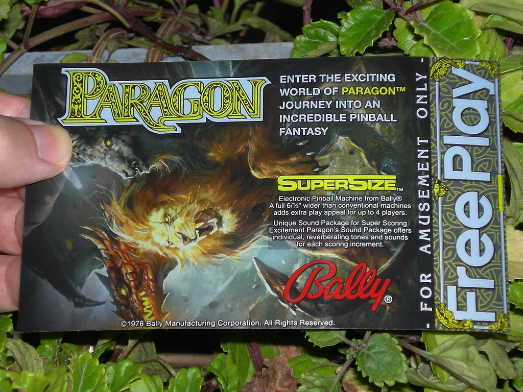 Paragon Custom Pinball Cards Free Play print1c