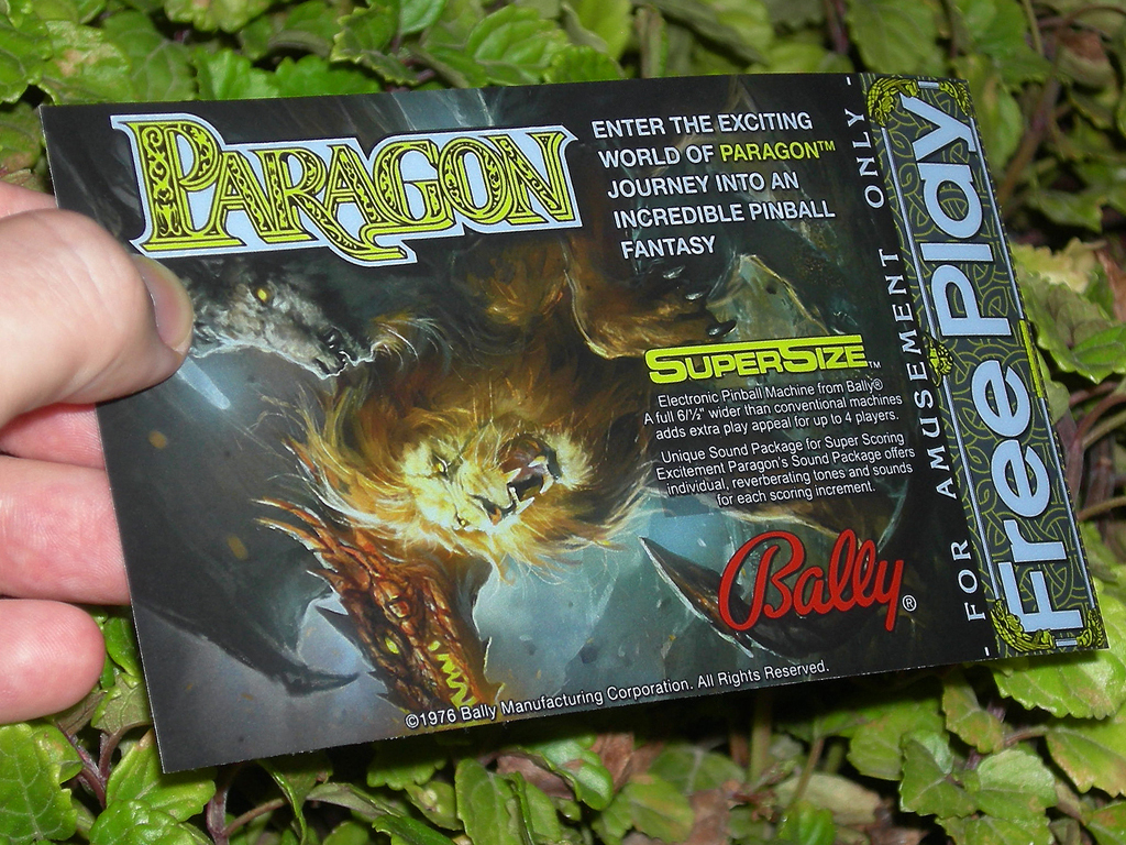 Paragon Custom Pinball Cards Free Play print3c