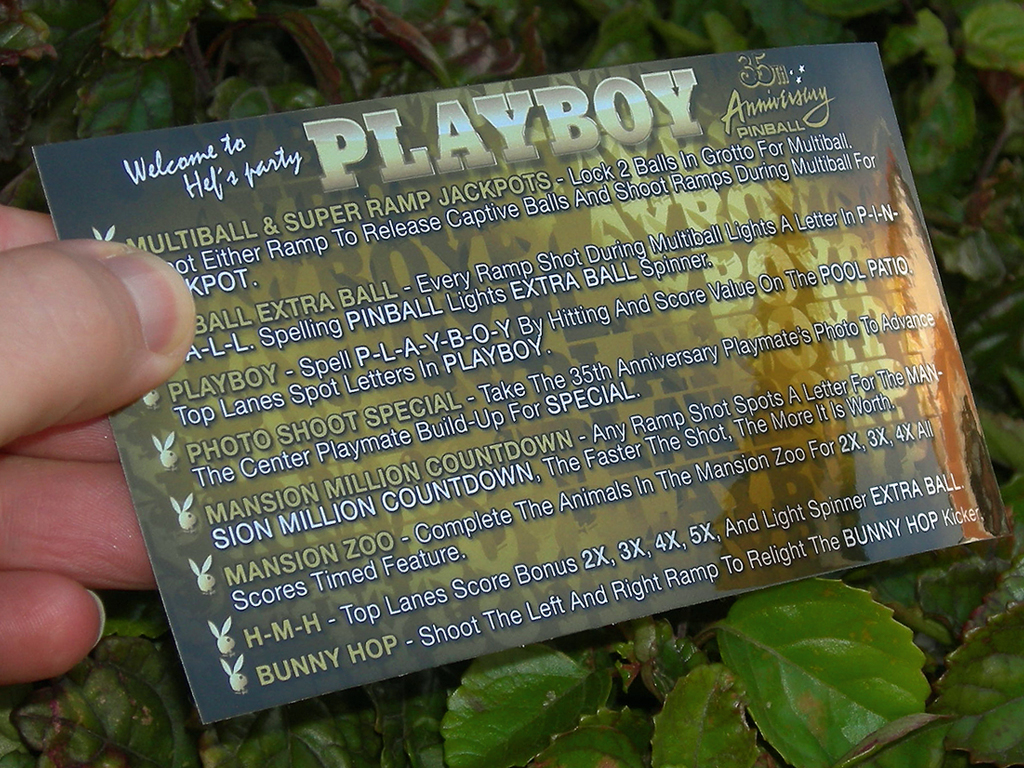 Playboy 35th Anniversary Custom Pinball Card Rules print3