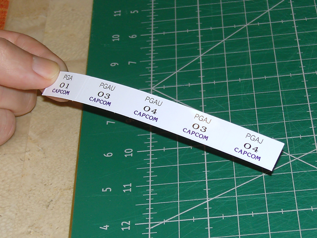 "PROGEAR CPS2 EPROM STICKERS FOR VERSION PGA, PGAU, PGAJ"