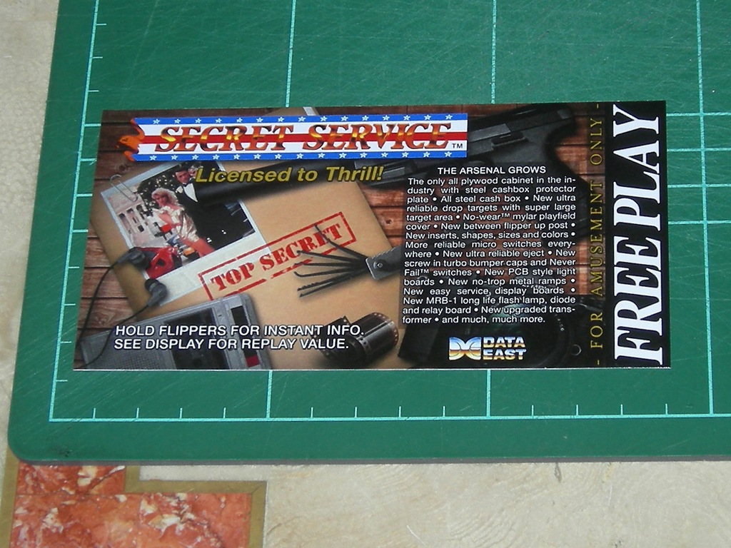 Secret Service Pinball Card Customized Free Play print1