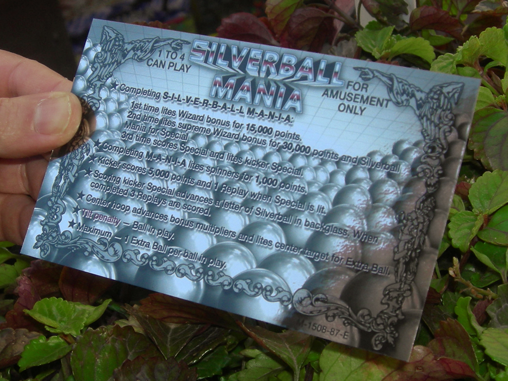 Silverball Mania Custom Pinball Card Rules print2