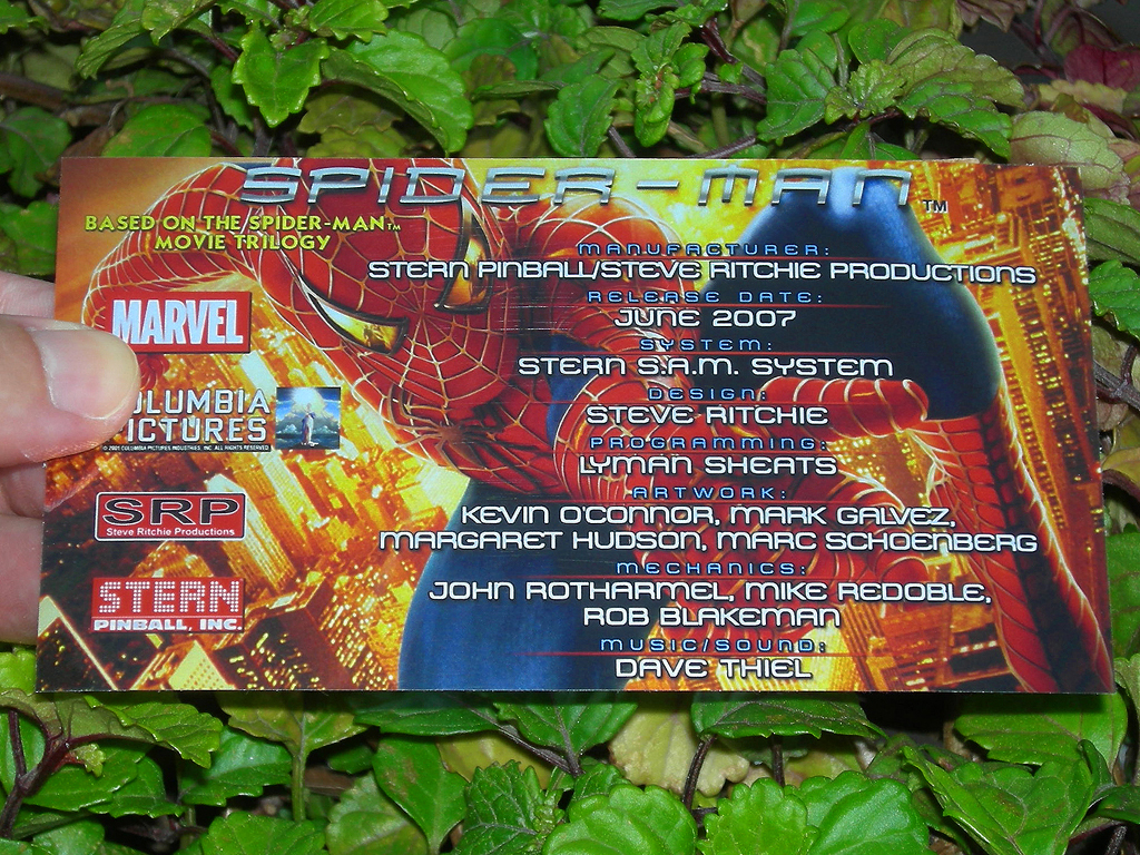 Spiderman Custom Pinball Card - Crew print1c