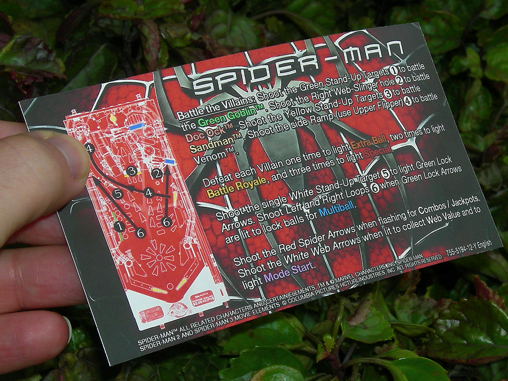 Spiderman Custom Pinball Card - Rules print3