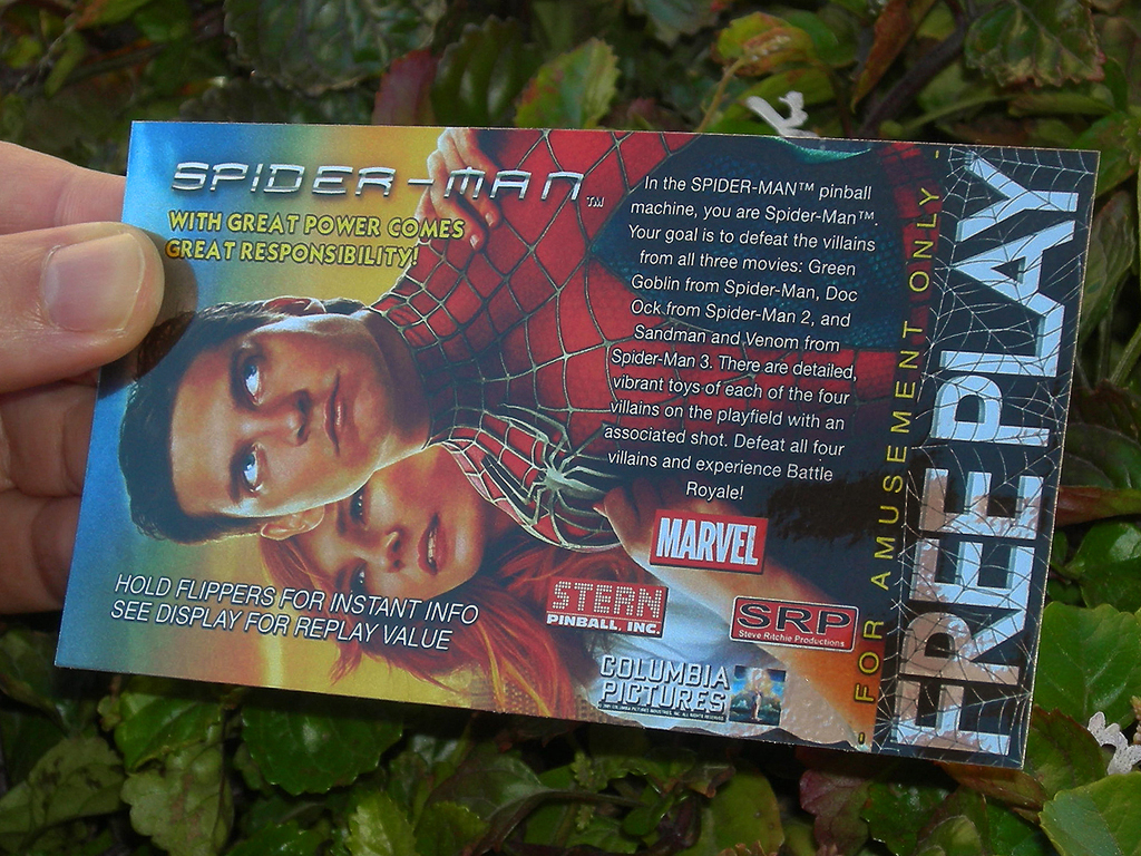 Spiderman Custom Pinball Card Free Play print2