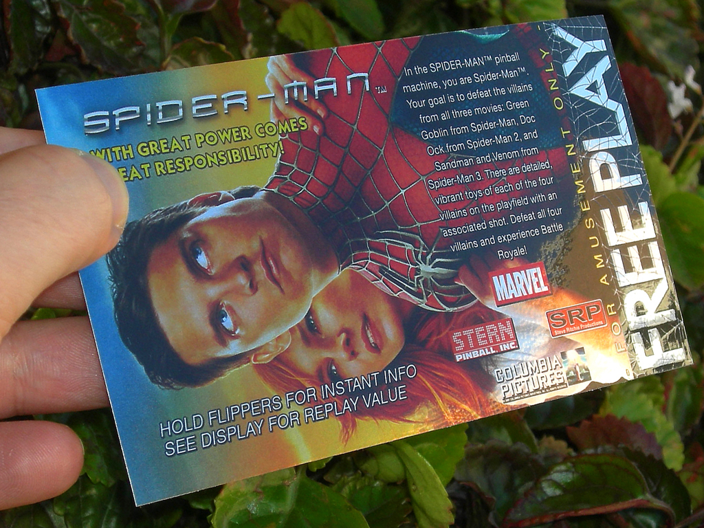 Spiderman Custom Pinball Card Free Play print3