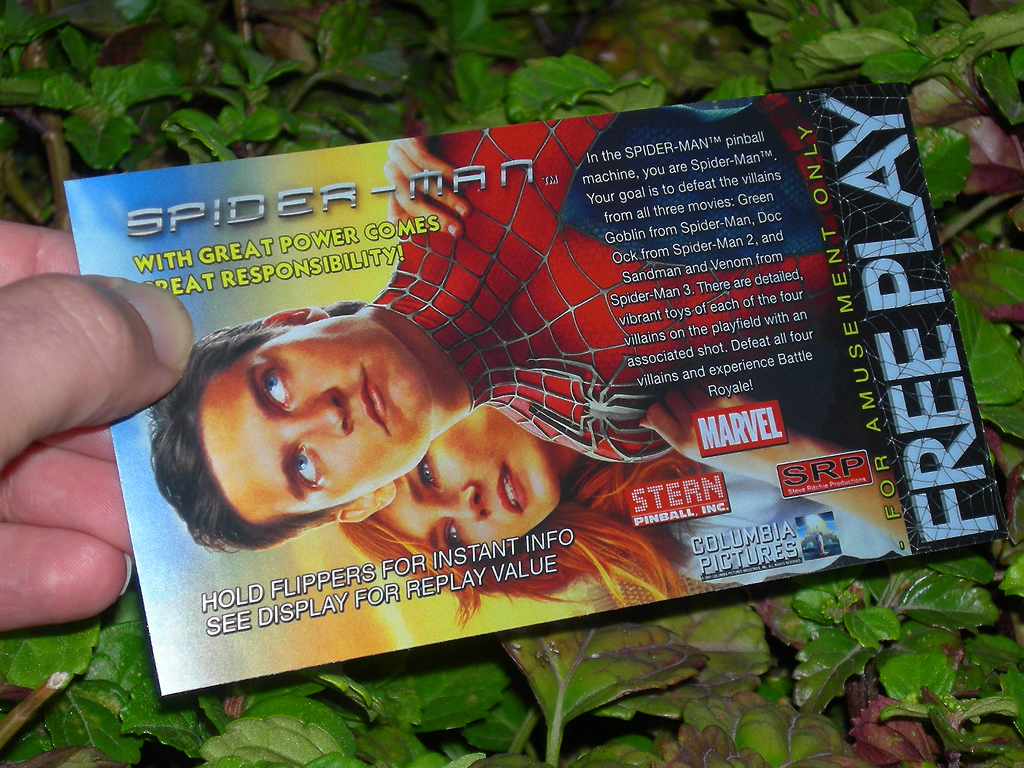 Spiderman Custom Pinball Card - Free Play print3c
