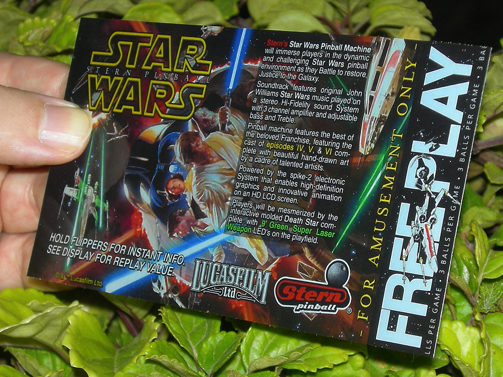 Star Wars Stern Pinball Card Customized Free Play Print2