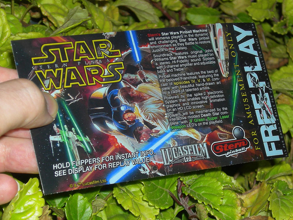 Star Wars Stern Pinball Card Customized Free Play Print3c