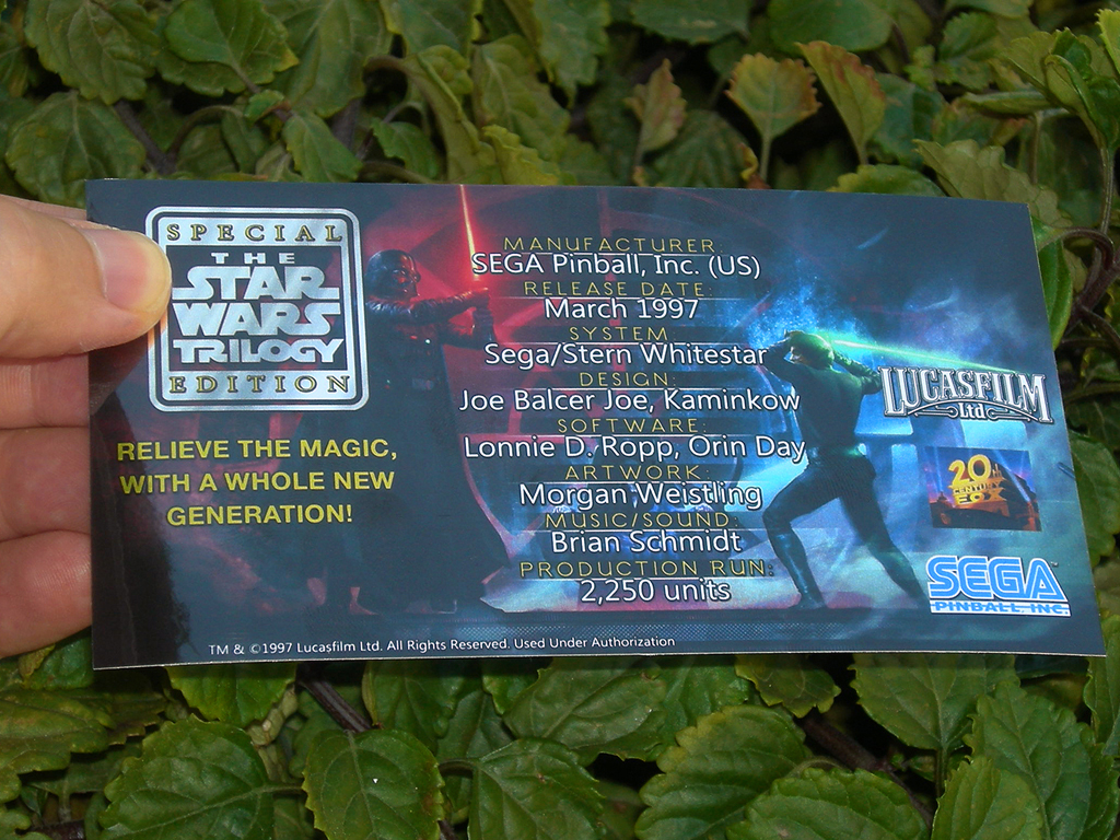Star Wars Trilogy Pinball Card Customized Crew print1
