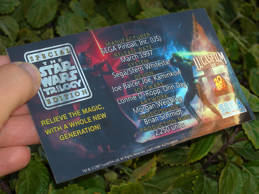 Star Wars Trilogy Pinball Card Customized Crew print2