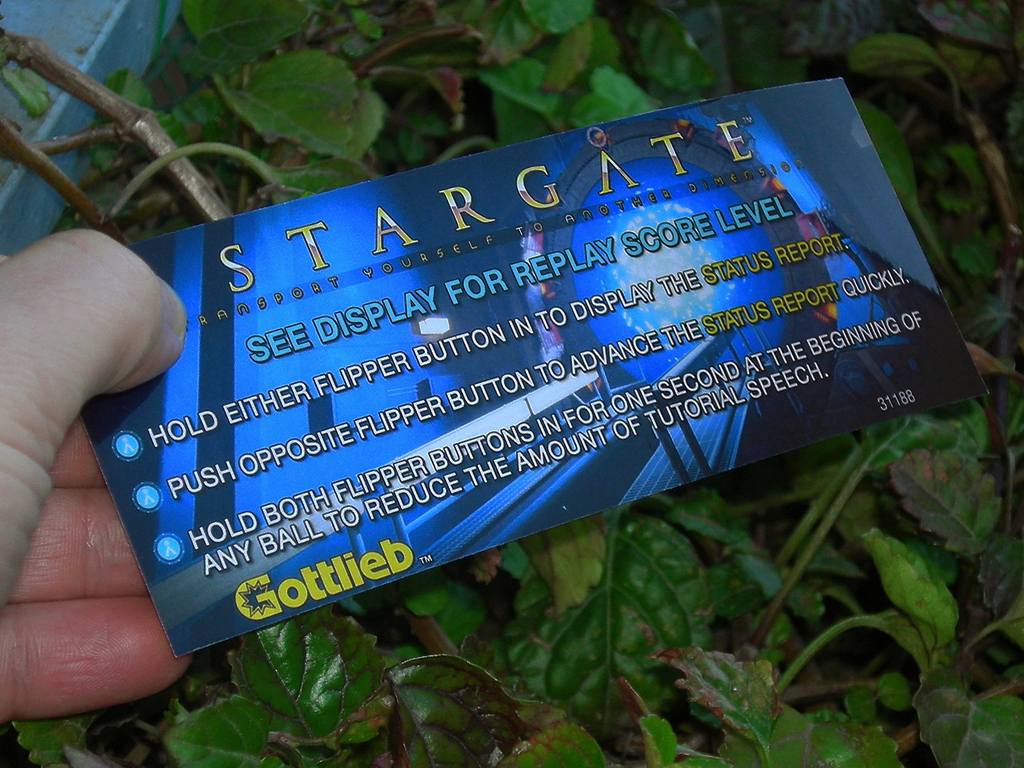 Stargate Pinball Card Customized Score print3c