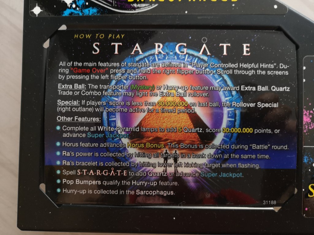 Stargate Custom pinball Cards Mikonos photos2