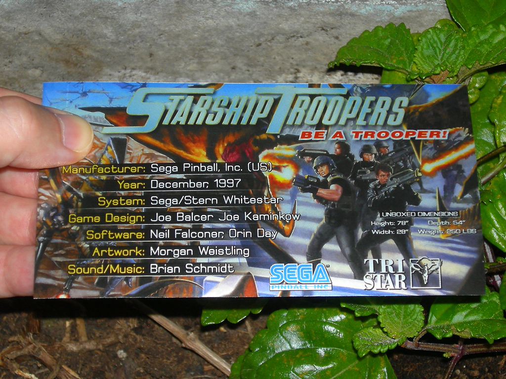 Starship TRooper Custom Pinball Card - Crew. Mikonos1c