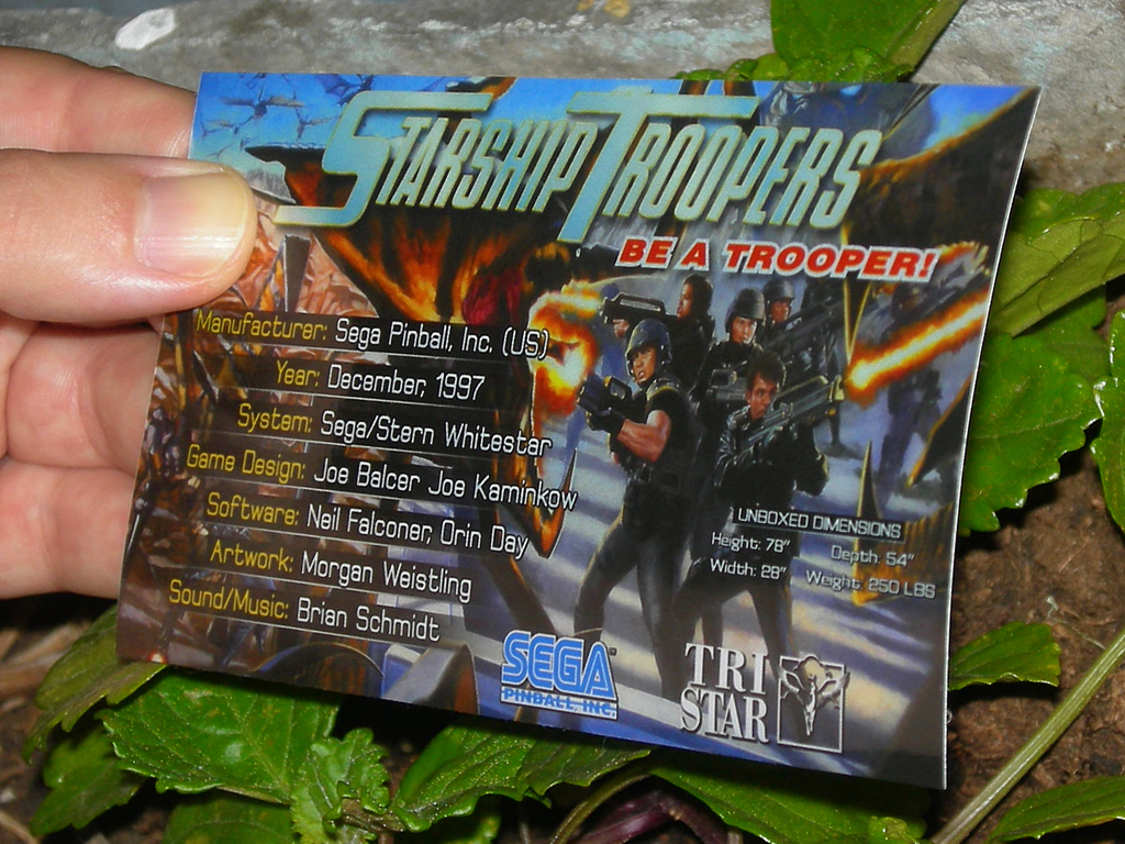 Starship TRooper Custom Pinball Card - Crew. Mikonos2c